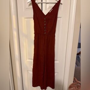 Listicle Terracotta V-Neck Jumpsuit